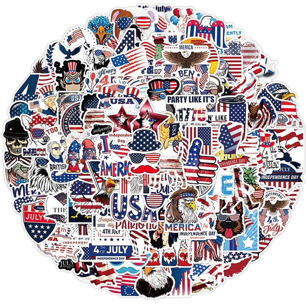 🇺🇸 USA Proud American 12 Vinyl Stickers - Mystery Bundle
